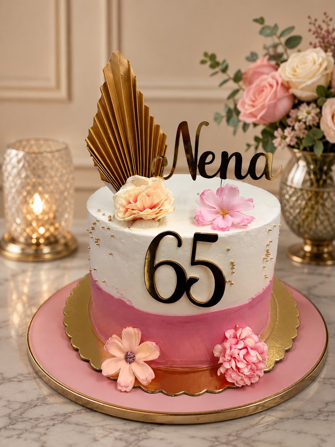 Cumpleaños floral rosa