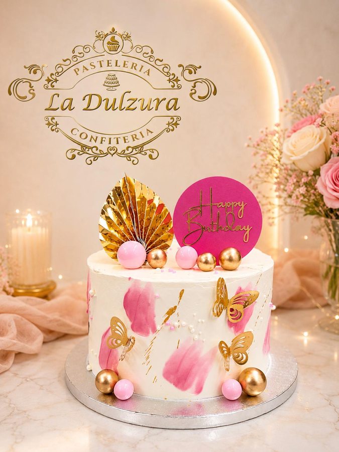 Cumpleaños mariposas doradas