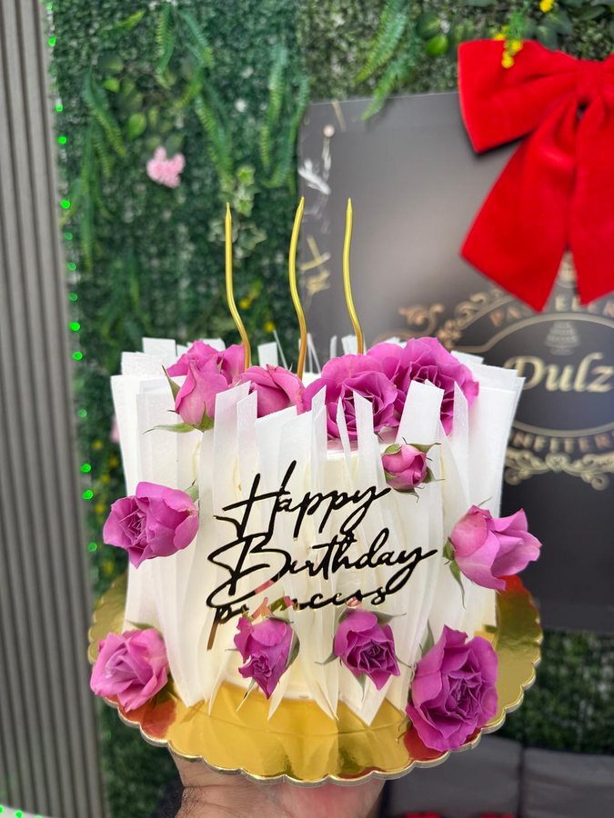 Cumpleaños rosas y obleas