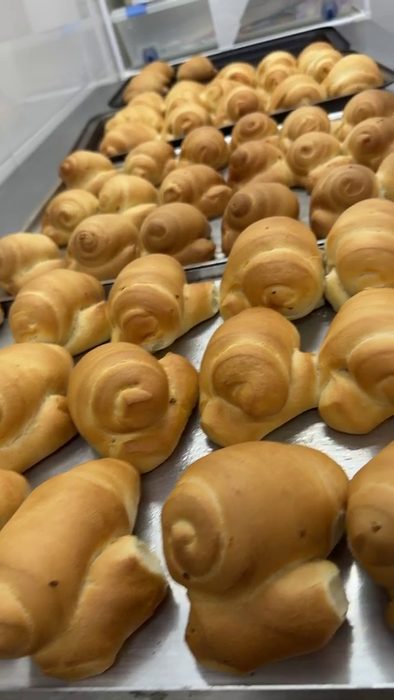 Horneando pan cañoncito